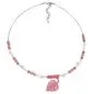 Preview: Kette Drahtkette Blatt rosa-flitter Kunststoffperlen 45cm Preview: Kette Drahtkette Blatt rosa-flitter Kunststoffperlen 45cm