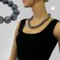 Preview: Kette, Perlen 16mm grau-ton marmor