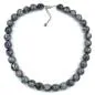 Preview: Kette, Perlen 16mm grau-ton marmor