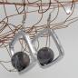 Preview: Ohrhaken, Viereck mit Perle silber-grau