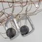 Preview: Ohrhaken, Viereck mit Perle silber-grau