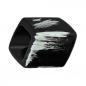 Mobile Preview: Tuchring 45x36x18mm Sechseck schwarz-silber-strich matt Kunststoff