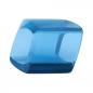 Preview: Tuchring 45x36x18mm Sechseck blau-transparent glänzend Kunststoff