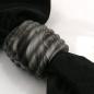 Preview: Tuchring 35x34x23mm Spirale Kunststoff schwarz-grau-silber-marmoriert matt