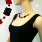 Preview: Kette Drahtkette Viereck gewellt rot-schwarz glänzend Kunststoffperlen 45cm Preview: Kette Drahtkette Viereck gewellt rot-schwarz glänzend Kunststoffperlen 45cm