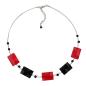 Preview: Kette Drahtkette Viereck gewellt rot-schwarz glänzend Kunststoffperlen 45cm Preview: Kette Drahtkette Viereck gewellt rot-schwarz glänzend Kunststoffperlen 45cm