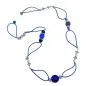 Preview: Kette Kunststoffperlen blau transparent silberfarben Vollgummi blau 90cm Preview: Kette Kunststoffperlen blau transparent silberfarben Vollgummi blau 90cm