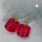Preview: Ohrhaken Ohrringe Ohrhänger 37x15mm Schrägperle Kunststoff rot-transparent-glänzend