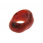 Preview: Tuchring 33x25mm Kunststoff Ringperle unrund 17mm-Loch rot-marmoriert glänzend