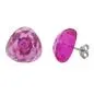 Preview: Ohrstecker Ohrring 14mm Dreieck pink-transparent gehämmert Kunststoff