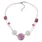 Preview: Kette 30x11mm Kunststoffperle Scheibe rosa-seidig weiß Kordel rosa 50cm Preview: Kette 30x11mm Kunststoffperle Scheibe rosa-seidig weiß Kordel rosa 50cm