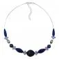 Preview: Kette Drahtkette blau-gold-marmoriert Kunststoffperlen 45cm