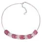 Preview: Kette Schrägperle Kunststoff altrosa und kristallklar Kordel rosa und Draht 45cm Preview: Kette Schrägperle Kunststoff altrosa und kristallklar Kordel rosa und Draht 45cm