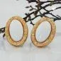 Preview: Clip Ohrring 30x21mm oval weiß mit Rahmen goldfarbig Kunststoff-Bouton