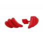 Preview: Ohrstecker Ohrring 8x15mm Bogen Schweif gerillt rot-glänzend Kunststoff Vollplastik