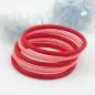 Preview: Armreifen-Ringspiel mit 5 Kunststoffringen 75x25mm 2x rosa und 3x rot