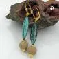 Preview: Brisur, Rillenolive patina, Perle grau