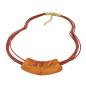 Preview: Kette 54x19mm Anhänger Rohr flach gebogen orange-rostbraun-marmoriert glänzend Kunststoff 45cm