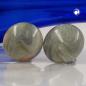 Mobile Preview: Clip Ohrring 30mm Riss grau-beige-marmoriert glänzend Kunststoff-Bouton