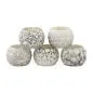 Preview: Set mit 5 Tuchringen 22x15mm Kunststoff beige/grau-ton mit Muster Preview: Set mit 5 Tuchringen 22x15mm Kunststoff beige/grau-ton mit Muster