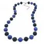 Preview: Collier, Perlen schwarz blau silber 50cm