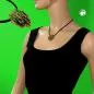 Preview: Kette, Borke, grün-matt-goldfarben, Email