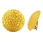 Preview: Clip 30mm gelb-goldfarben mattiert Strukturmuster Kunststoff-Bouton