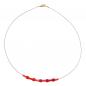 Preview: Kette Drahtkette mit Glasperlenröhrchen und Perle in rot-rot AB 40cm