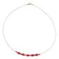 Preview: Kette Drahtkette mit Glasperlenröhrchen und Perle in rot-rot AB 40cm