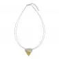 Preview: Kette 30x30x5mm Metall Anhänger Dreieck bicolor Draht 42cm