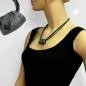 Preview: Kette Kunststoffperle Trapez silbergrau-marmoriert glänzend Kordel grau-schwarz 45cm Preview: Kette Kunststoffperle Trapez silbergrau-marmoriert glänzend Kordel grau-schwarz 45cm