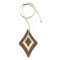 Preview: Kette 115x75 Kunststoff Rhombus braun-beige Kordel beige-natur 90cm