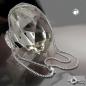 Preview: Kette 2mm Flachpanzerkette 2x diamantiert Silber 925 55cm