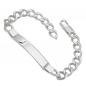 Preview: Schildband 8x3mm Weitpanzer Armband mit Gravurplatte 40x9x1,4mm Silber 925 20cm
