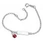 Preview: Schildband für Kinder Ankerkette Gravurplatte 19x58mm Marienkäfer Silber 925 18cm Preview: Schildband für Kinder Ankerkette Gravurplatte 19x58mm Marienkäfer Silber 925 18cm