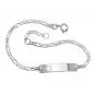 Preview: Schildarmband für Kinder 23mm Figarokette Gravurplatte 25x5mm mit Herz Silber 925 16cm
