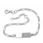 Preview: Schildarmband für Kinder 22mm Figarokette Gravurplatte 21x5mm Silber 925 16cm