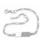 Preview: Schildarmband für Kinder 22mm Figarokette Gravurplatte 21x5mm Silber 925 16cm