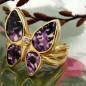 Mobile Preview: Ring 18x20mm Schmetterling lila farbig lackiert 3 Mikron vergoldet Ringgröße 64