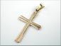 Preview: Anhänger 25x15mm Kreuz mit Rille in Kreuzbalken 9Kt GOLD