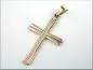 Preview: Anhänger 25x15mm Kreuz mit Rille in Kreuzbalken 9Kt GOLD