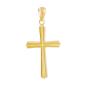 Preview: Anhänger 25x15mm Kreuz mit Rille in Kreuzbalken 9Kt GOLD