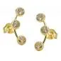Preview: Ohrstecker Ohrring 15x3,5mm Bogen 3x Zirkonia mit Steg 9Kt GOLD