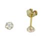 Preview: Ohrstecker Ohrring 4mm Zirkonia in Blumenform 9Kt GOLD