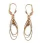 Preview: Ohrbrisur Ohrhänger Ohrringe 43x8mm 3 Ovale hängend bicolor Weißgold 9Kt Rotgold