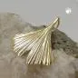 Preview: Anhänger 20mm Ginkgoblatt glänzend 9Kt GOLD