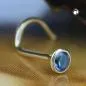 Preview: Nasenstecker 2,5mm synth. Aquamarin 18Kt GOLD Preview: Nasenstecker 2,5mm synth. Aquamarin 18Kt GOLD