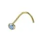 Preview: Nasenstecker 2,5mm synth. Aquamarin 18Kt GOLD Preview: Nasenstecker 2,5mm synth. Aquamarin 18Kt GOLD