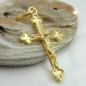 Preview: Anhänger 26x17mm Kreuz mit Jesus glänzend 14Kt GOLD Preview: Anhänger 26x17mm Kreuz mit Jesus glänzend 14Kt GOLD