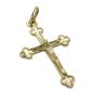 Preview: Anhänger 26x17mm Kreuz mit Jesus glänzend 14Kt GOLD